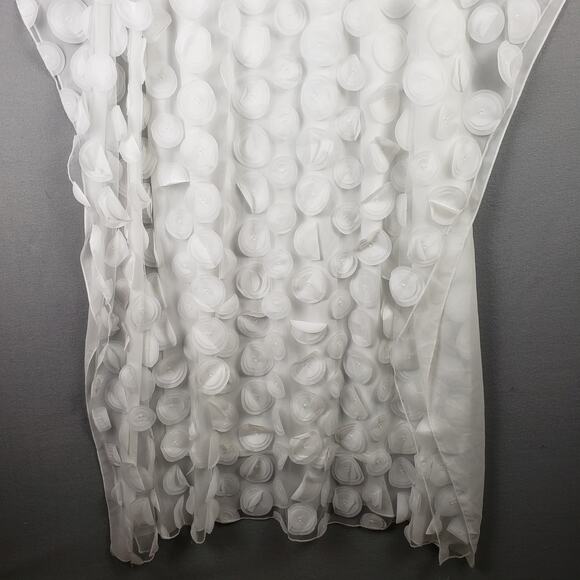 Applique Disc Chiffon Caftan Dress White Flowy Size 1X Fairy Resort Whimsical - Picture 2 of 10